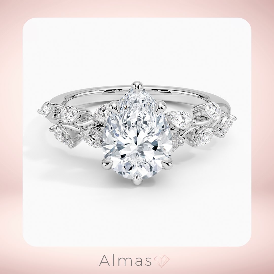 Pear-cut ring inspiration by Almas